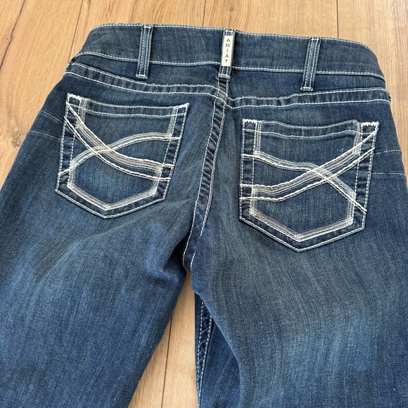 Ariat REAL Dresden Mid Rise Ivy Straight Jeans Dark Blue 31R Western - Picture 5 of 5